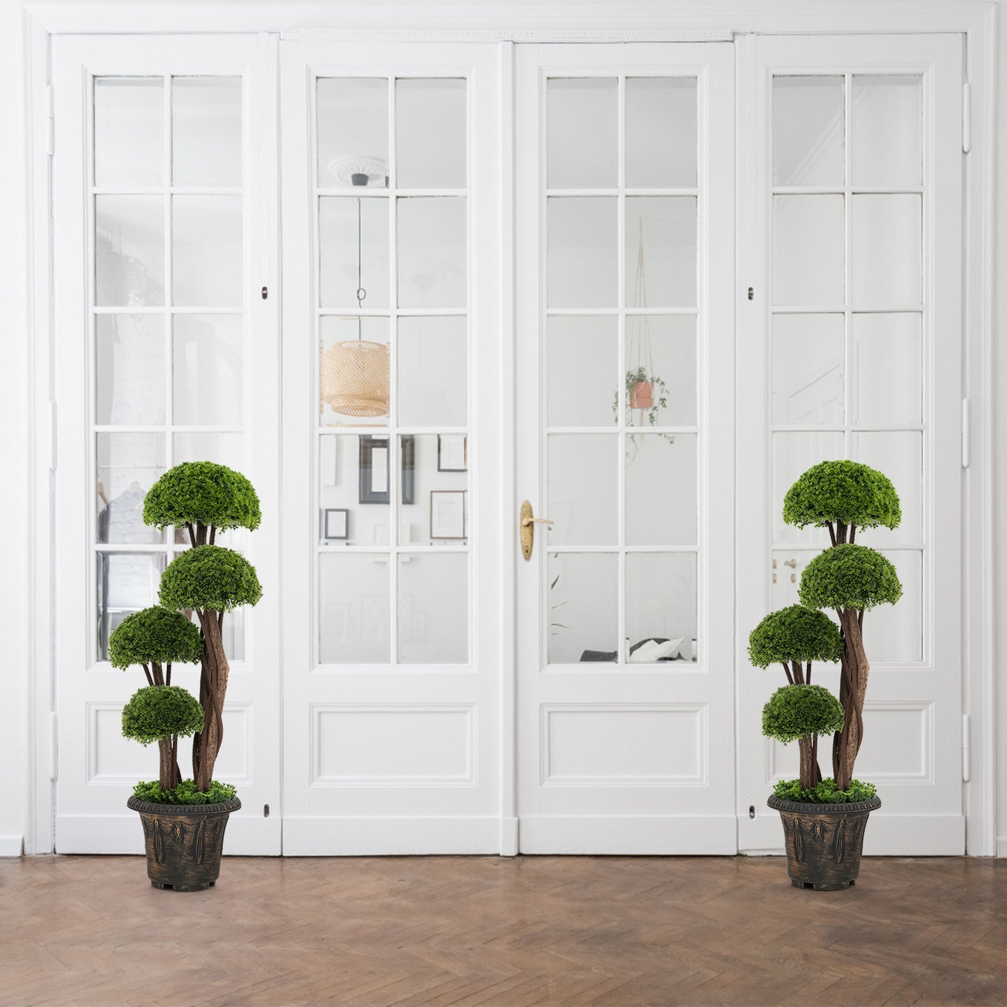 Kunstcipres – Kunstplant – Nepboom – Kunstboom – Kunstcipresboom – 90 cm Hoog – Onderhoudsvrij – Weerbestendig – Cementpot