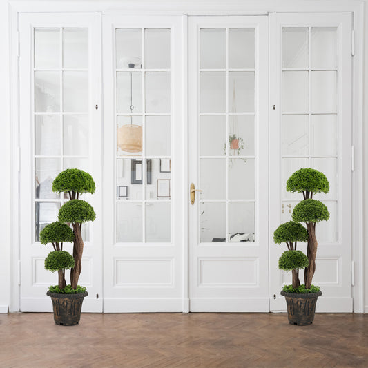 Kunstcipres – Kunstplant – Nepboom – Kunstboom – Kunstcipresboom – 90 cm Hoog – Onderhoudsvrij – Weerbestendig – Cementpot
