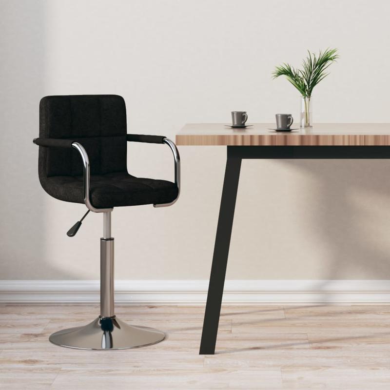 Modern Black Fabric Bar Stool with Backrest - Adjustable Height, Sturdy Hardwood Frame & Easy-Clean Fabric Seat, Counter/Bar Height - Assembly Required for Kitchen, Home Bar, Cafe, Restaurant - Contemporary Modern Design