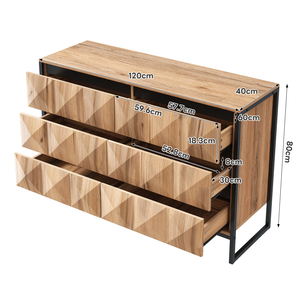 Dressoir – Opbergkast – Buffetkast – Ladekast – Meubel – Modern Design – Matzwart Wit – Stevig Metaal – Hoge Deuren Met Lades – Eenvoudige Montage