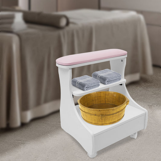 Foot Bath Trolleys on Wheels, Nail Rest Racks, Portable Esthetician Trolleys in Beauty Salons Or Nail Tech Spas, Foot Massage Stations