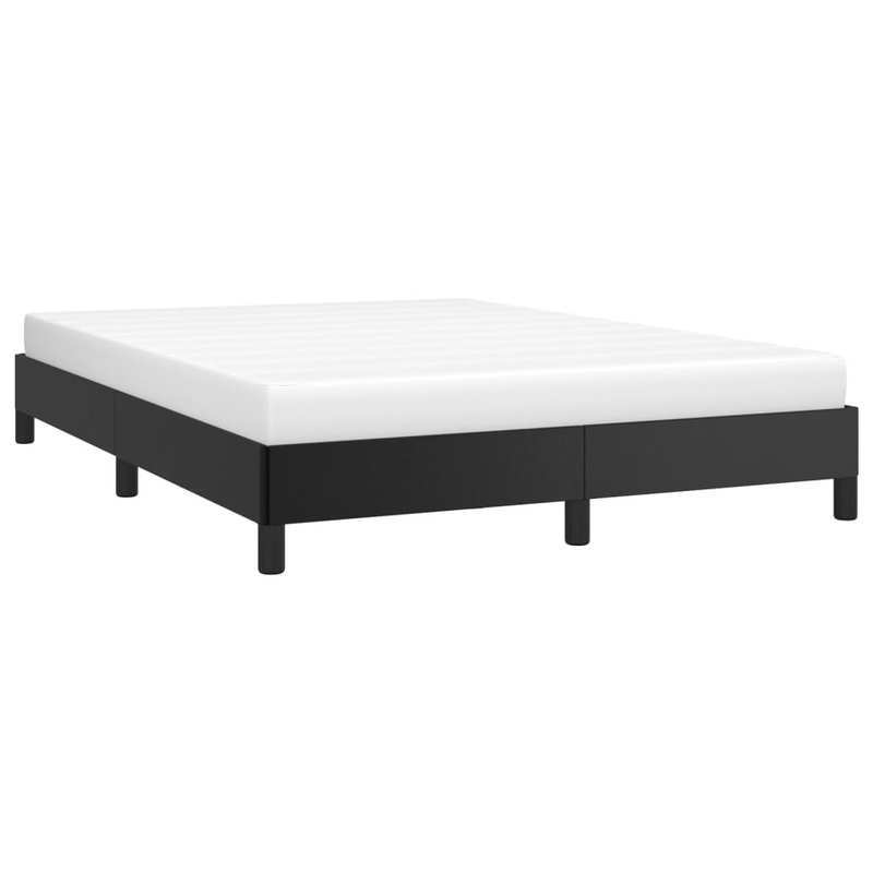 Black Bed Frame 140X200 Cm Made of Faux Leather. It'S Practical, Removable, And Suitable for Year-Round Use.