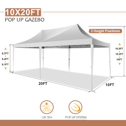 Pop-up Tent – Vouwtent – Partytent – Outdoor Tent – Gazebo – Lichtblauw – 3,05x6,1 Meter – Hexagonaal Metalen Frame