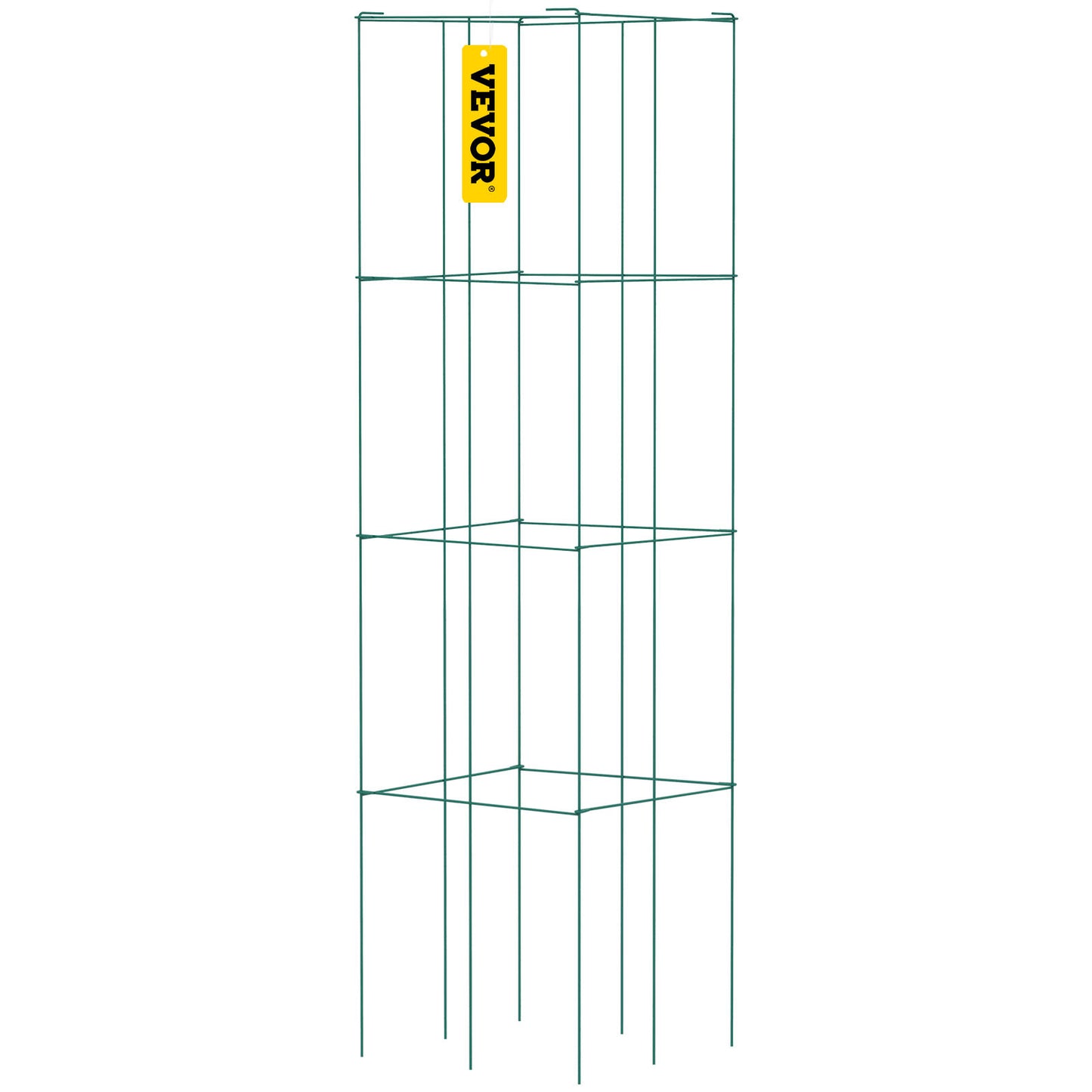 Tomatenrek – Plantensteun – Klimrek – Plantengeleider – Plantenring – Set Van 10 – Staal Met Groene PVC-Coating – 117 Cm Hoog