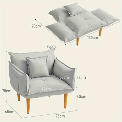 Relaxfauteuil – Loungestoel – Fauteuil – TV-stoel – Vloerstoel – Verstelbare Rugleuning – Polyester Gevuld – Geschikt voor Harde Vloeren