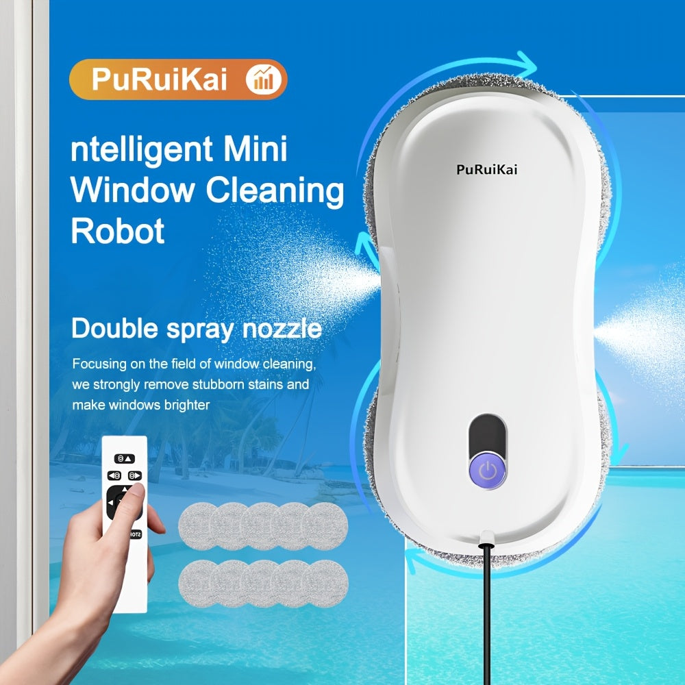 Automatische Raamwisser – Raamrobot – Ramenreiniger – Glasreiniger – Spiegelschoonmaker – Met Afstandsbediening – Duale Spray Systeem – Compact & Oplaadbaar