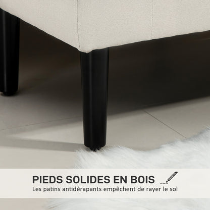 Opbergbank – Zetelbank – Slaapkamerbank – Woonkamerbank – Halbank – Beige Gestoffeerd – 130 Kg Draagkracht – 116 x 44 x 58 cm