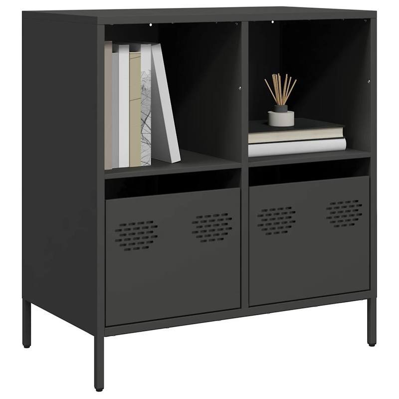 Sideboard 68x39x73.5cm cold-rolled steel black Practical and removable