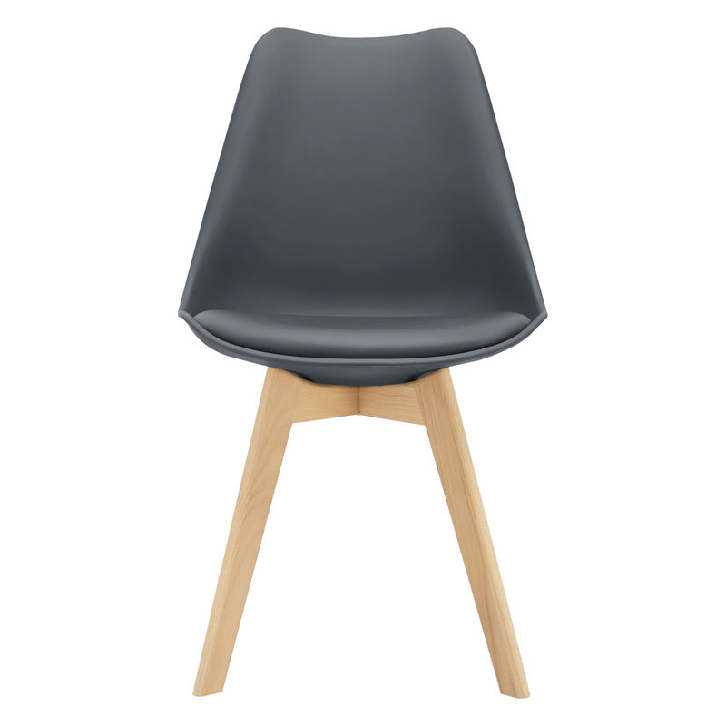 Eetkamerstoel – Stoel – Kuipstoel – Keukenstoel – Woonkamerstoel – Set van 6 – PU Kunstleer Bekleding – Beukenhouten Frame 81x49 cm