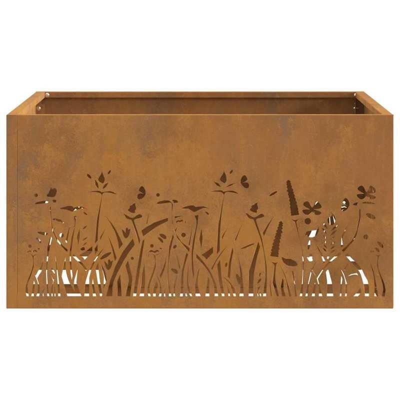 Vuurkorf – Tuinhaard – Buitenhaard – Terrashaard – Brander – Groot 60x60x30 cm – Met Realistisch Vlammen Effect – Bruin Metaal