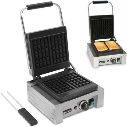 Professional Waffle Maker for 2 Rectangular Waffles 1.5Kw - Hendi 212103 - QUORE