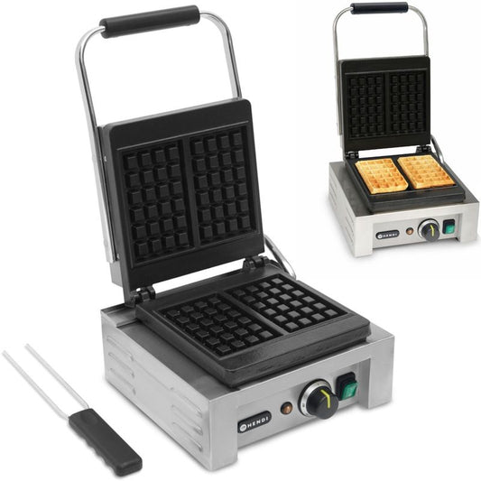 Professional Waffle Maker for 2 Rectangular Waffles 1.5Kw - Hendi 212103 - QUORE