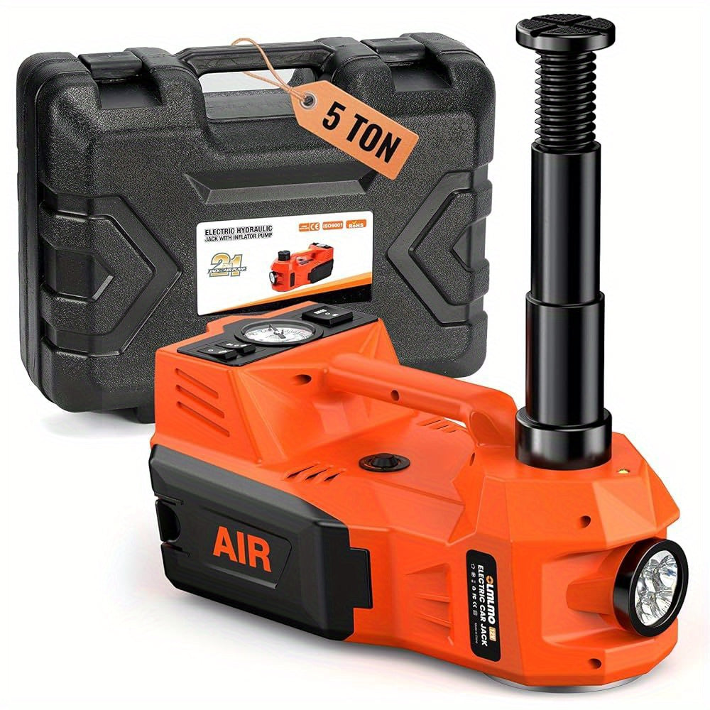 Hydraulische Krik – Autokrik – Garagekrik – Luchtpomp Krik – 12V Krik – 5 Ton Draagvermogen – LED Verlichting – Hefbereik 15,5-45 cm