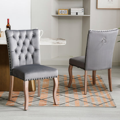 Eetkamerstoel – Dinerstoel – Keukenstoel – Woonkamerstoel – Stoel Met Deurklopper – Set Van 2 – Velvet Bekleding – Stevig Frame