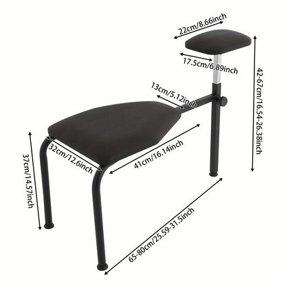 Pedicurestoel – Pedicurekruk – Behandelstoel – Voetsteun – Salonstoel – Verstelbare Hoogte en Lengte – Stevig IJzeren Frame met Anti-slip Voetpadden