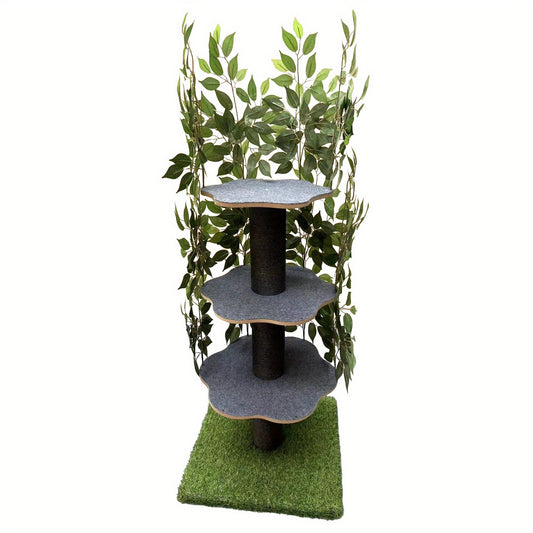 Krabpaal – Kattenboom – Kattenhuis – Kattentoren – Krabmeubel – Multi-level Design – Duurzaam Vezelplaat – Natuurinspiratie Groen