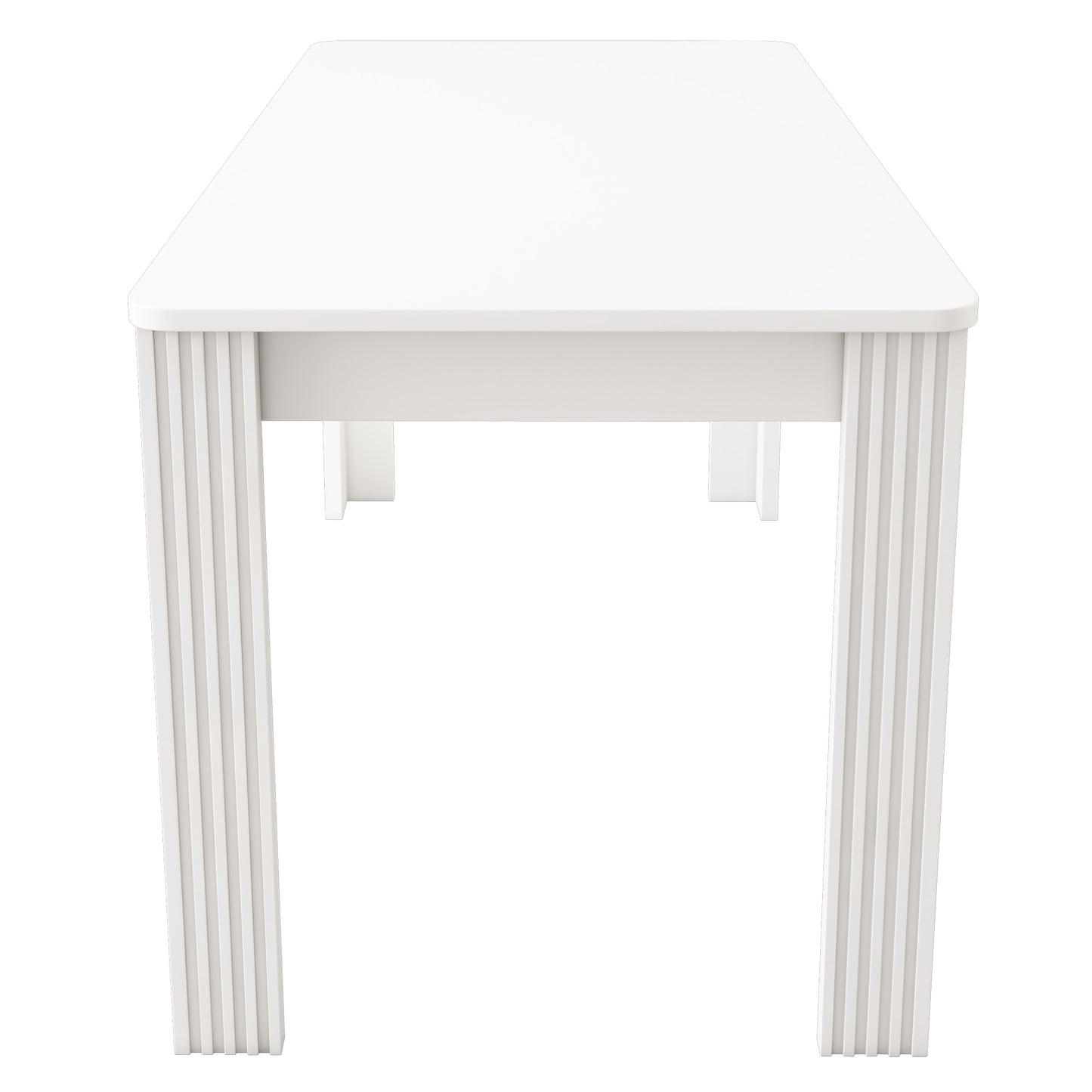 Dining Table, Contemporary Dining Table, Sturdy Dining Table, Table with Four Legs, Oak Wood Table, Rectangular Dining Table, Coffee Leisure Table, Modern Simple Dining Table, White[OLD SKU:WF312300AAW]