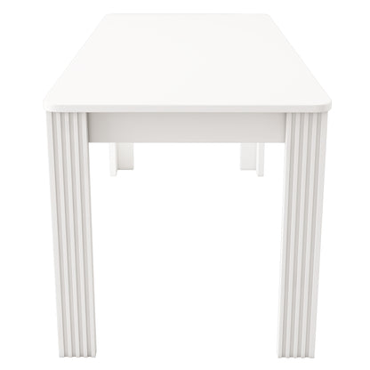 Dining Table, Contemporary Dining Table, Sturdy Dining Table, Table with Four Legs, Oak Wood Table, Rectangular Dining Table, Coffee Leisure Table, Modern Simple Dining Table, White[OLD SKU:WF312300AAW]
