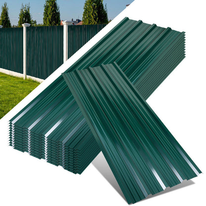 Dakpanelen – Dakplaten – Dakbedekking – Dakplaat – Golfplaat – Gegalvaniseerd Staal – 129x46 cm – 0,25 mm Dikte – Groen – Set van 36 stuks – Weerbestendig & Lichtgewicht