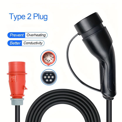 Elektrische Autolader – EV Oplaadkabel – Thuislader – Draagbare Lader – Type 2 Laadstation – 11 kW Vermogen – 5 Meter TPU Kabel