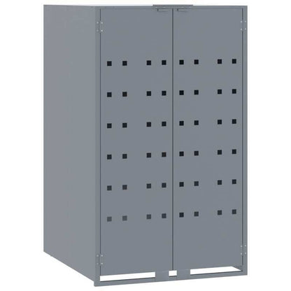 Containersdeksel – Vuilnisbakafdekking – Afvalbakhoes – Containerkap – Afvalcontainer Deksel – Stevig Stalen Frame – 4 Containers Met Wielen – Grijs – 276x79x117 cm