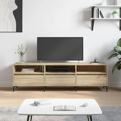 TV Cabinet Sonoma Oak 150x30x44.5 cm Engineered Wood TV Stand Entertainment Center with Storage, Media Television Table for Living Room Bedroom