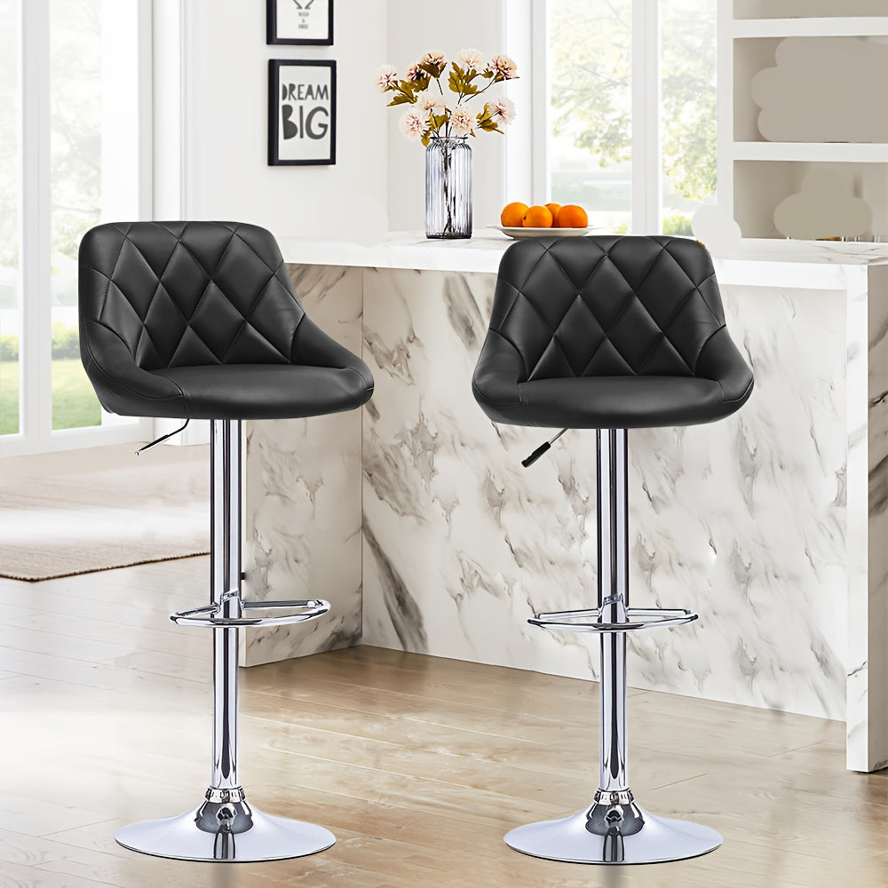 Set Industriële Barkrukken – Barkrukken – Barstoelen – Hoogkrukken – Eetkamerstoelen – Zwart Metaal – Donker Hout – Matte Afwerking – Rugleuning – Max 150 kg Draagkracht