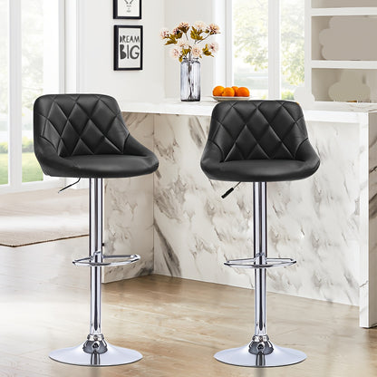 Set Industriële Barkrukken – Barkrukken – Barstoelen – Hoogkrukken – Eetkamerstoelen – Zwart Metaal – Donker Hout – Matte Afwerking – Rugleuning – Max 150 kg Draagkracht