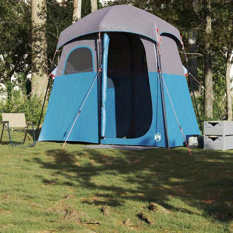 Campingtent – Kampeertent – Tent – Tweepersoonstent – Douchetent – Blauw – Lichtgewicht Oxford Stof – Inclusief Zonnescherm