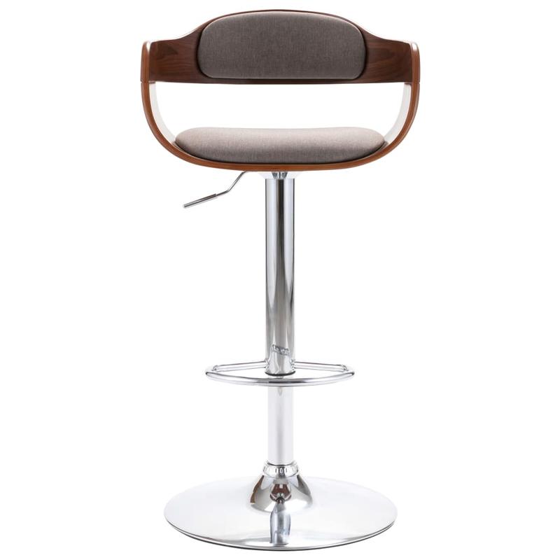Modern Square Plywood Bar Stool with Taupe Fabric -Like Backrest - Sturdy Particle Board-like, Easy Assembly, Square Footrest - Counter Height Chair, Bar, Cafe (No Soft Padding, Durable Wood Furniture