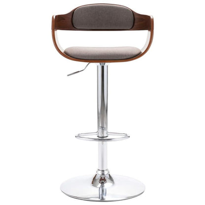 Modern Square Plywood Bar Stool with Taupe Fabric -Like Backrest - Sturdy Particle Board-like, Easy Assembly, Square Footrest - Counter Height Chair, Bar, Cafe (No Soft Padding, Durable Wood Furniture