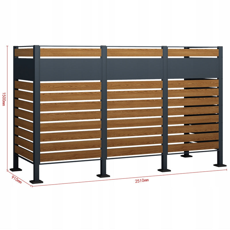Afvalcontainerbehuizing – Containerkast – Afvalbak Opbergbox – Prullenbak Schuilplek – Afvalopslag – Voor 4 Containers 240L – Weerbestendig Kunststof – Gasveer Deksel Met Schokdempers