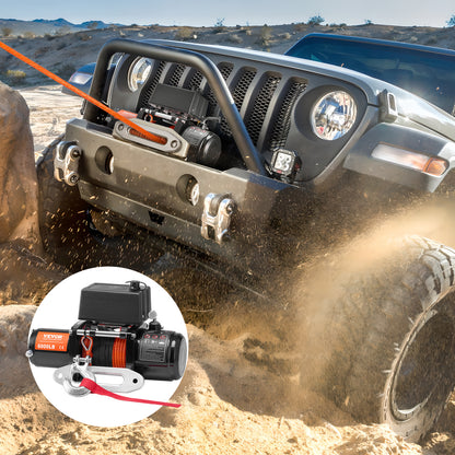 Elektrische Lier – Winch – Takel – Kabellier – Draadloze Afstandsbediening – 2721,6 kg Trekkracht – Waterdicht IP55 Synthetisch Touw
