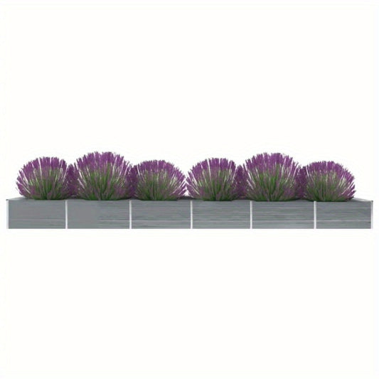 Verhoogde Plantenbak – Tuinbak – Bloembak – Plantenbak – Moestuinbak – Gegalvaniseerd Staal – 600x80x45 cm – Weerbestendig – Snelle Montage