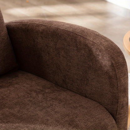 Schommelstoel – Relaxstoel – Fauteuil – Loungestoel – Accentstoel – Mid-Century Modern Design – Hoog Gewatteerd Rugkussen – Koffiebruin Met Memory Foam