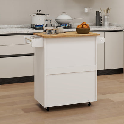 Keukenwagen – Keukentrolley – Keukenkast – Serveerwagen – Keukeneiland – Compact Formaat – Duurzaam Bamboe Werkblad