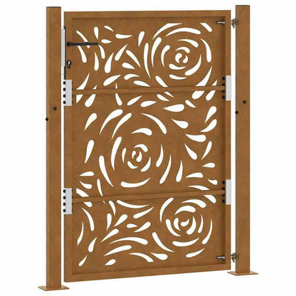 Metalen sierpoort – Tuinpoort – Sierhek – Terraspoort – Buitenpoort – Bruin – Weerbestendig staal – 105x130 cm