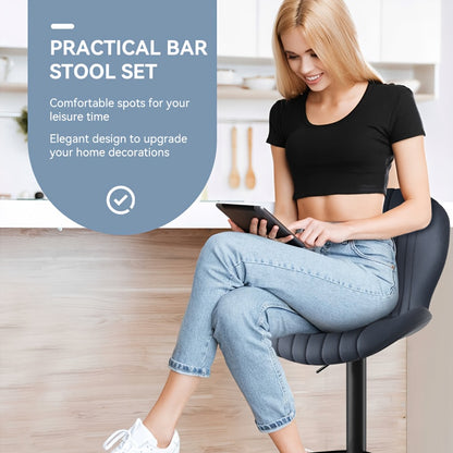 Barkrukken – Barstoelen – Krukken – Hoge Stoelen – Zwarte Barkrukken – Verstelbaar – 360° Draaibaar – Kunstleer Zitting – Metaal Frame