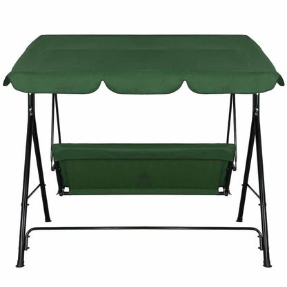 Tuinschommel – Schommelbank – Tuinbank – Schommelstoel – Buitenbank – 3-Persoons – Gepoedercoat Stalen Frame – Verstelbare Zonnekap