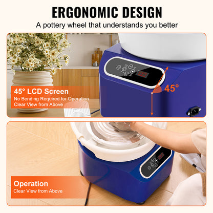 Pottenbakkersschijf – Draaischijf – Keramiek Wiel – Keramiek Draaischijf – Pottenbak Wiel – 28 cm Werkoppervlak – 350W Directe Aandrijving