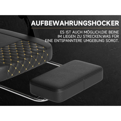 Gamingstoel – Bureaustoel – Gamestoel – Computerstoel – Werkstoel – Echt Leren Bekleding – Verstelbare Rugleuning & Voetensteun – Max. 150 kg Draagkracht