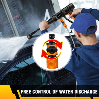 Hogedrukreiniger – Draadloze Hogedrukspuit – Accu Hogedrukreiniger – Mobiele Waterreiniger – Hogedrukapparaat – 2x Lithium-ion Batterijen – 45 Bar Druk & 5 Meter Waterslang