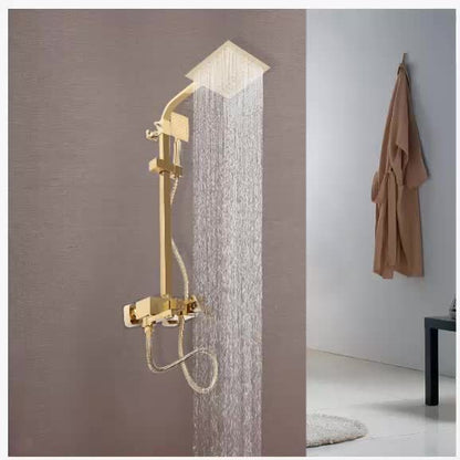 Golden Shower System – Regendouche – Douche Set – Mengkraan – Douchefittingen – Koperen Materiaal – Wandmontage