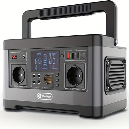 Powerstation – Draagbare Generator – Mobiele Stroomvoorziening – Power Bank – Noodstroom – 520Wh Lithium Batterij – 5 AC Stopcontacten & 4 USB Poorten