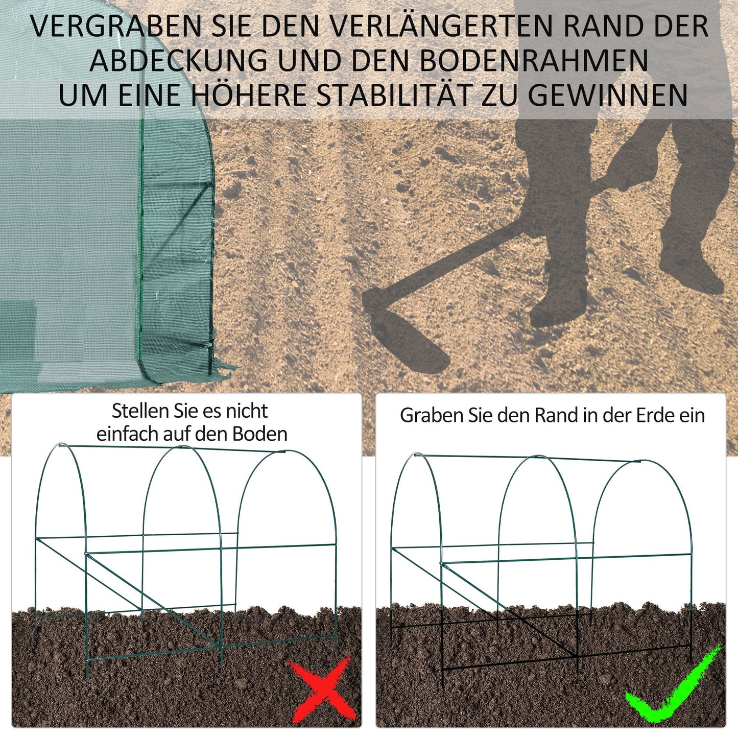 Kweekkas – Tuinkas – Broeikas – Tunnelkas – Moestuin Kas – 350x200x200 cm – Waterafstotende Folie – Mesh Ventilatieraam