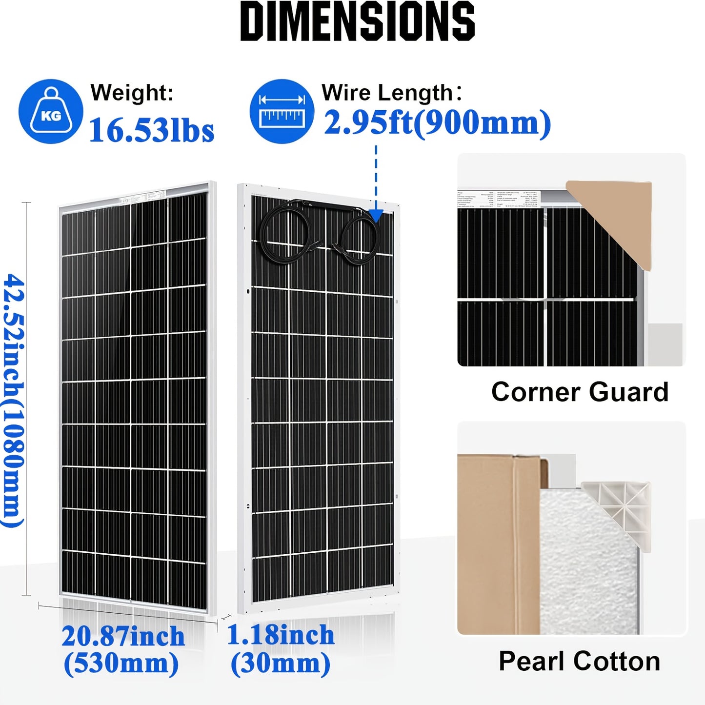 Transparante Zonnepanelen – Solar Panel – Zonne-energie Paneel – Zonnecel – Photovoltaïsch Paneel – 2x 120W 18V – Bifaciaal Hoog Rendement – Eenvoudige Installatie