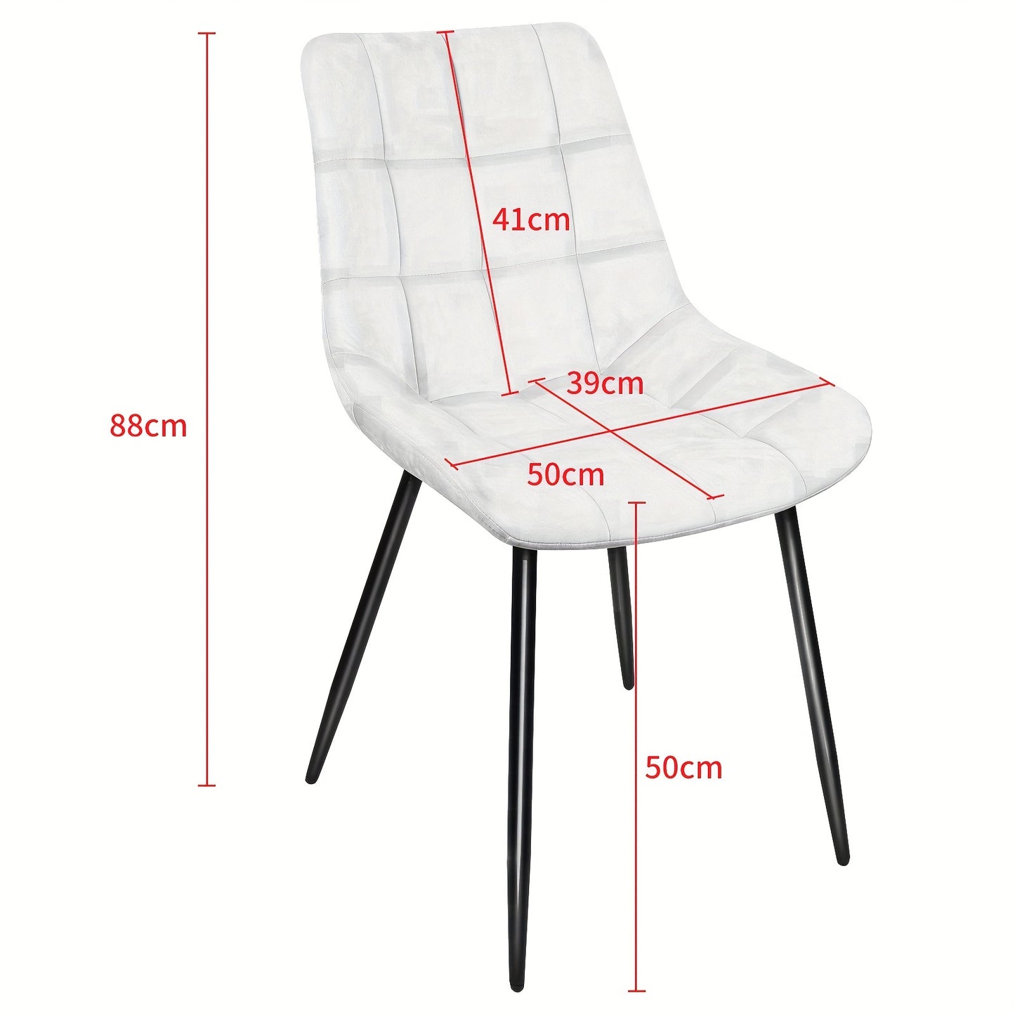 Eetkamerstoel – Stoel – Kuipstoel – Keukenstoel – Zithoekstoel – Set Van 2 – Ergonomisch Zacht Kussen – Metaal Onderstel - Grijs