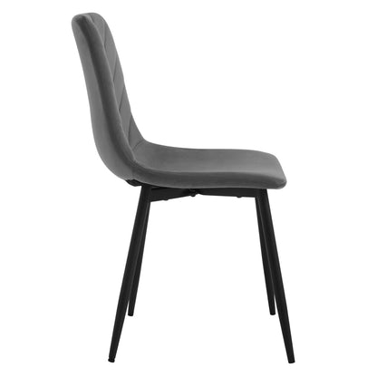 Eetkamerstoelset van 4 - Stoel - Woonkamerstoel - Eetkamer - 44 cm x 81 cm x 51 cm - Donkergrijs