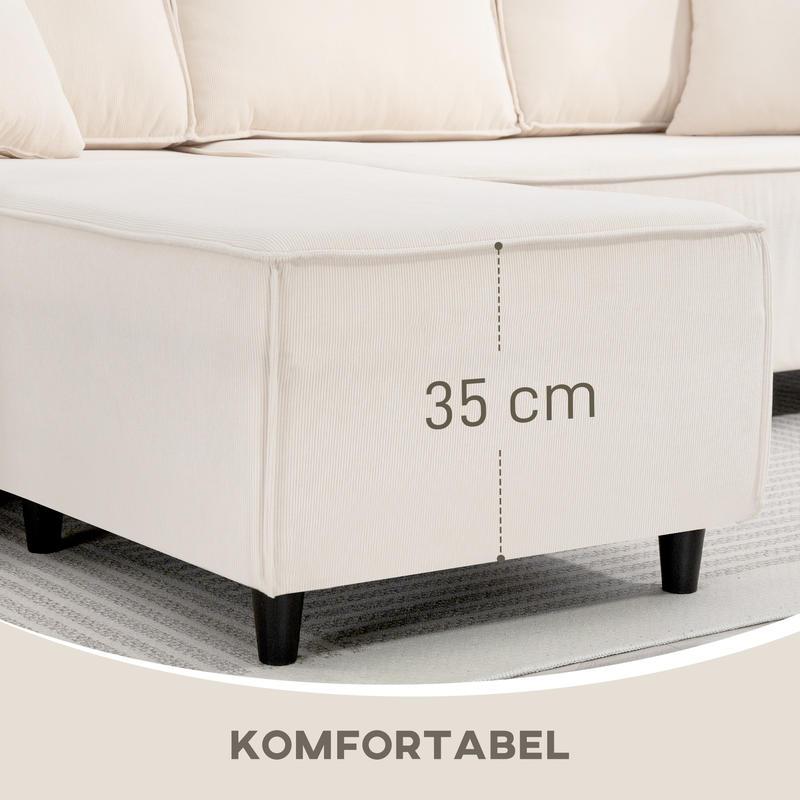 Modern Sofa, Easy to Assemble, Thick and Comfortable Futon Sofa, Suitable for Living Room/ Bedroom/ Office/ Apartment