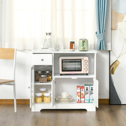 Magnetronkast – Keukenkast – Opbergkast – Ovenkast – Keukenmeubel – MDF Met Verstelbare Glazen Legplanken – Waterbestendig & Anti-Kantel Systeem